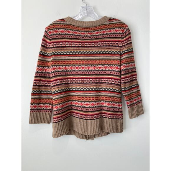 Talbots Nordic Fair Isle Cardigan Sweater Sz MP Scandinavian Cozy Luxury Wool - Picture 8 of 8